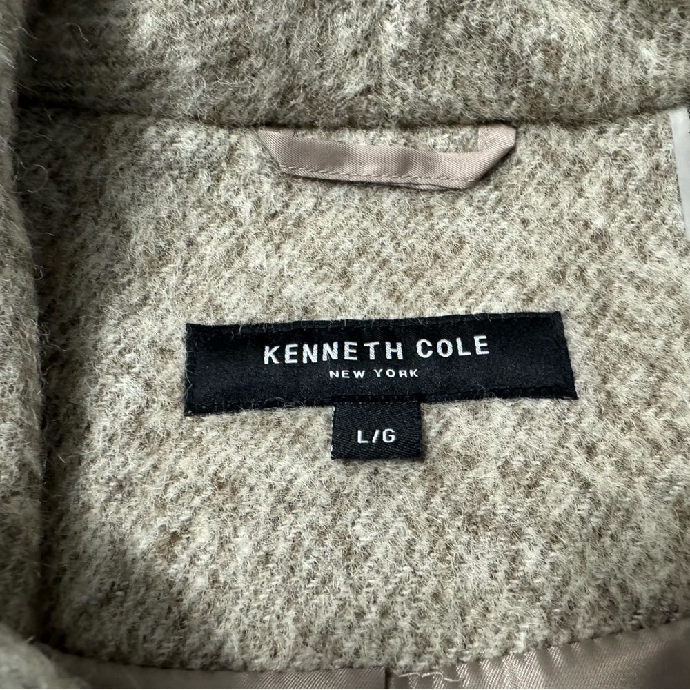 Kenneth Cole New York Women’s Asymmetrical Wool Blend Coat Camel Size Size L - Picture 9 of 10